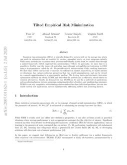 Tilted Empirical Risk Minimization Deepai