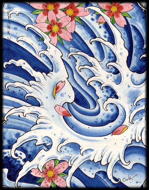 Traditional Japanese Water Tattoo Flash