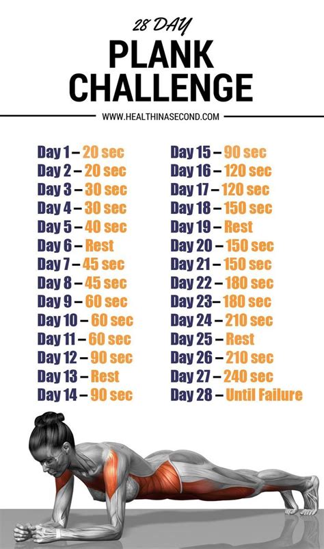 Transform Your Body With 28 Day Planking Challenge Workout Challenge