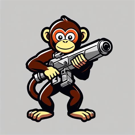 Transparent Background Monkey With Grappler Gun Icon Muse Ai