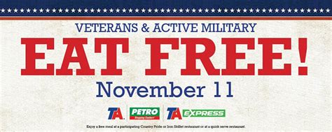 Travelcenters Of America Offers Free Meals On Veterans Day Cstore