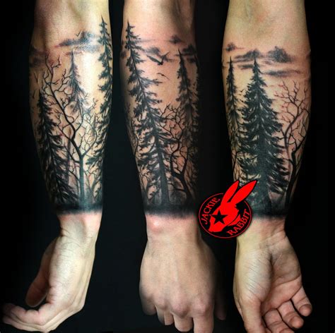 Tree Tattoo Arm Sleeve Forest Tattoo Sleeve Forest Forearm Tattoo