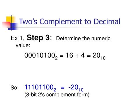 Two's Complement To Decimal