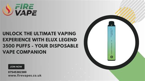 Unlock The Ultimate Vaping Experience With Elux Legend 3500 Puffs