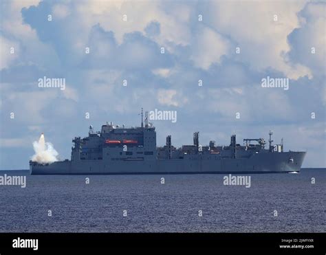 Usns Alan Shepard T Ake 3 Launches A Drone During An Sm 2 Standard