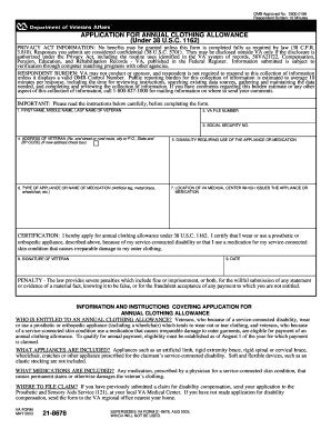 Veterans Clothing Allowance Fill And Sign Printable Template Online