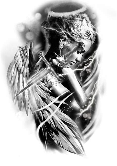 Warior Angel Tattoo Design Angel Warrior Tattoo Guardian Angel