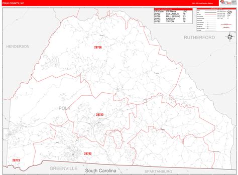 Wilson County Nc Zip Code Wall Map Red Line Style By Marketmaps 77F