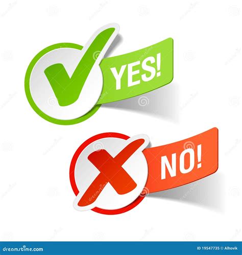 Yes And No Check Marks Stock Vector Illustration Of Poll 19547735