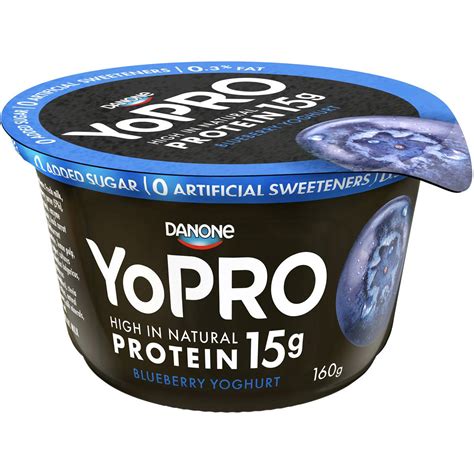 Yopro High Protein Blueberry Greek Yoghurt 160G Woolworths