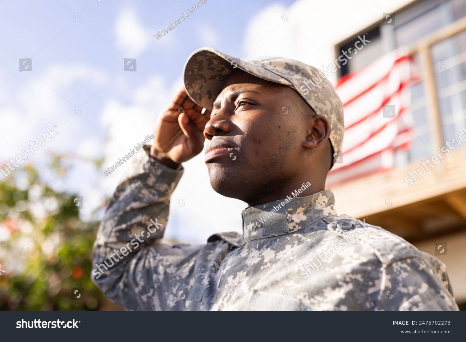 Young Soldier At Attention In Military Uniform Stock Photo Image Of